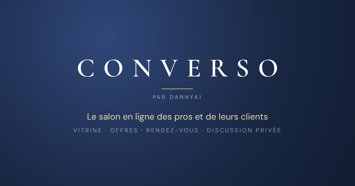 Converso par DannyAI : le salon en ligne des pros et de leurs clients