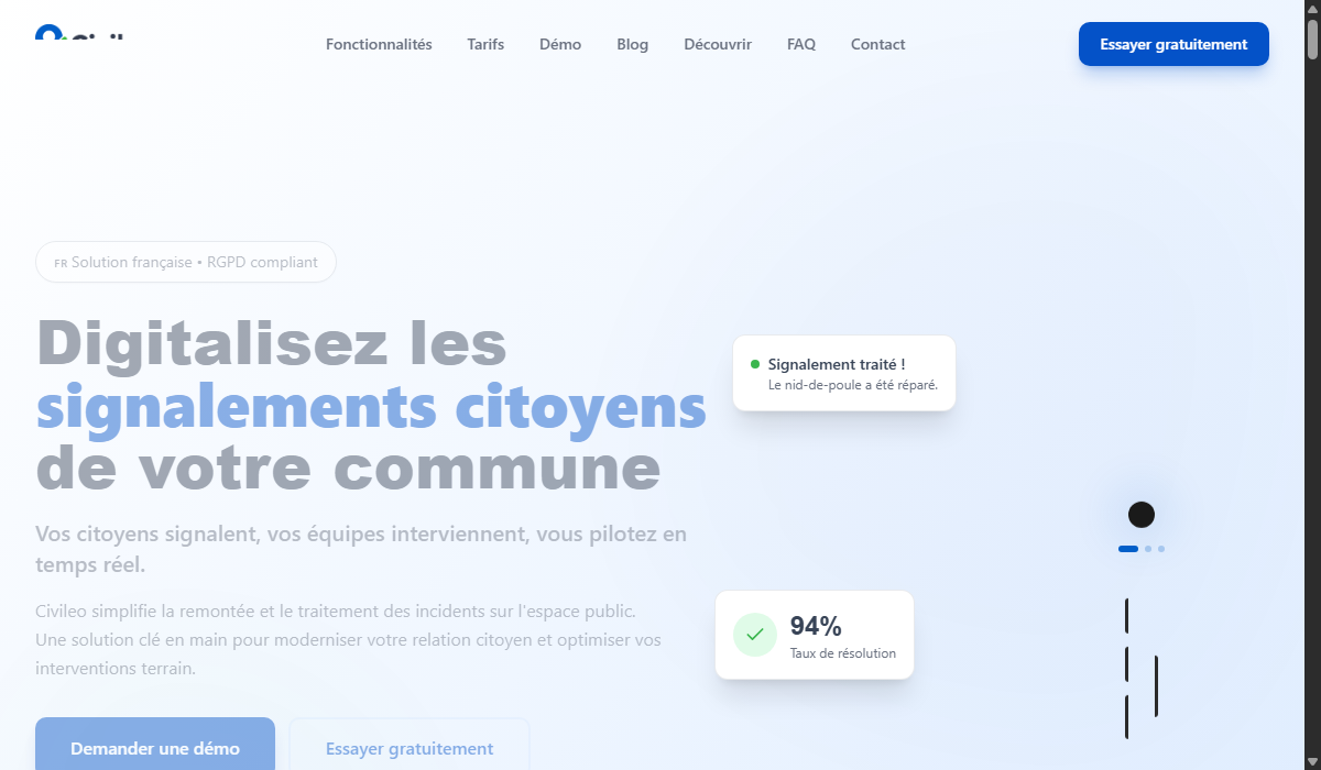 Aperçu du site Civileo
